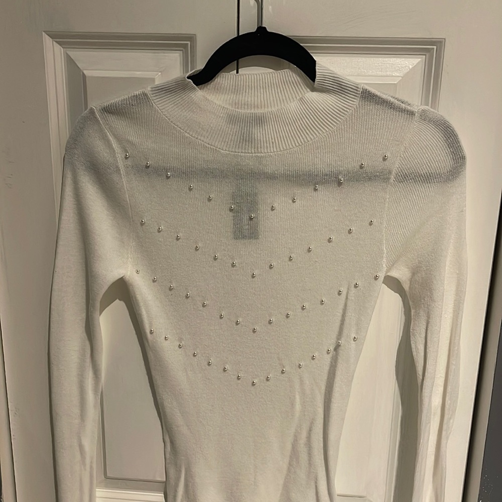 NWT Express white pearled sweater